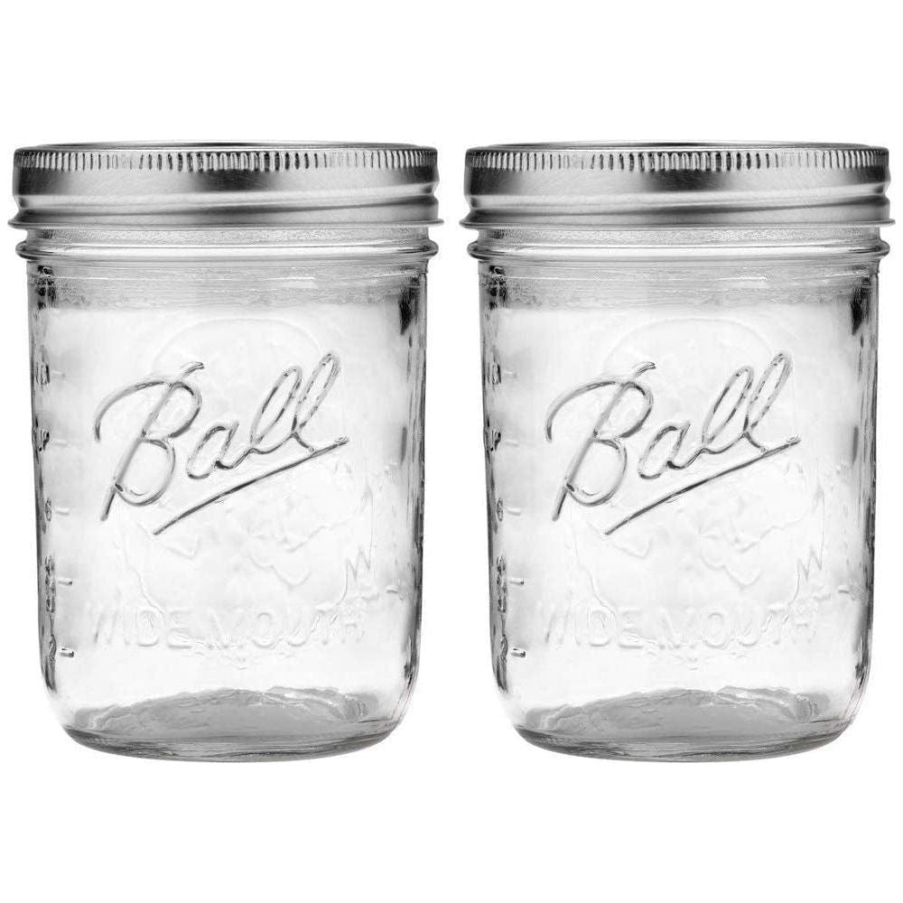 Ball Wide Mouth Pint Mason Jars with Lids & Bands, 16-oz - 2 Pack - Ball