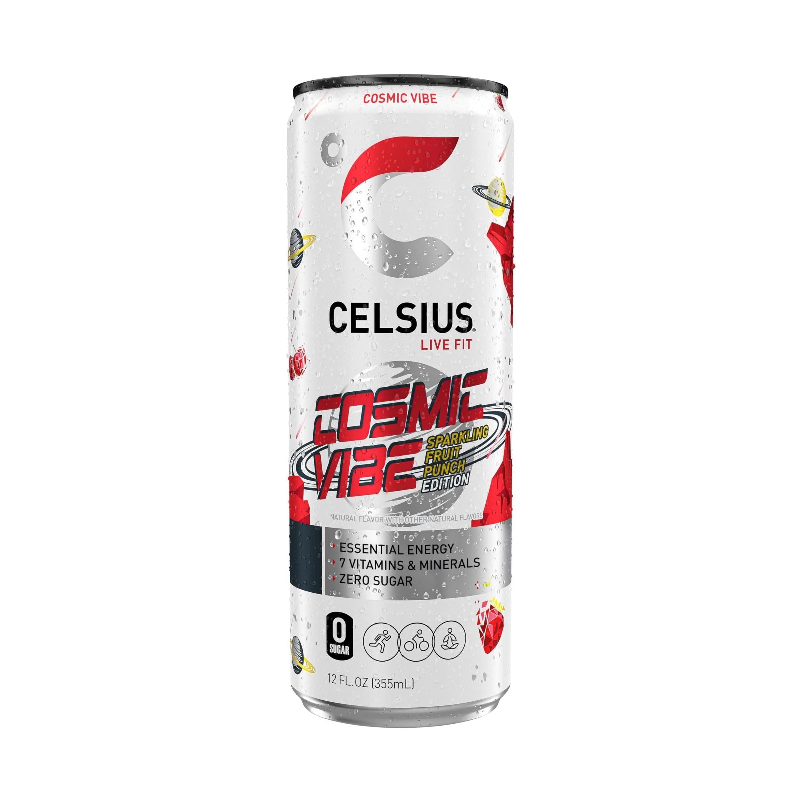 CELSIUS Sparkling Cosmic Vibe Energy Drink, 12 Fl Oz Cans, Pack of 12 - Celsius