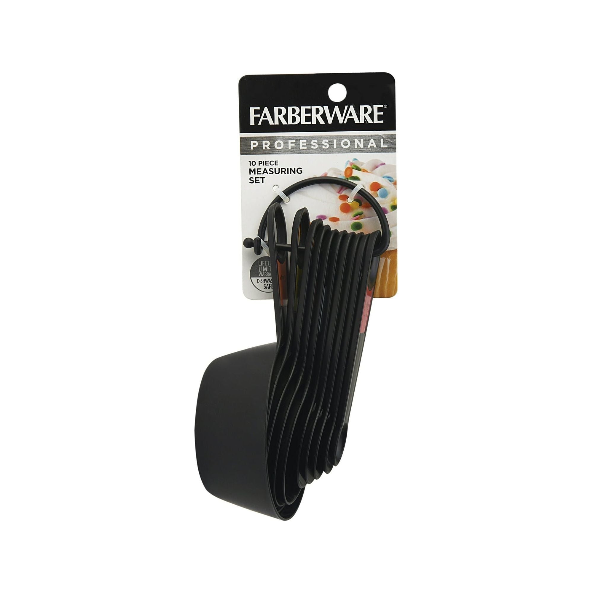 Farberware Professional 10 Piece Plastic Measuring Cup and Spoon Set Black - Farberware
