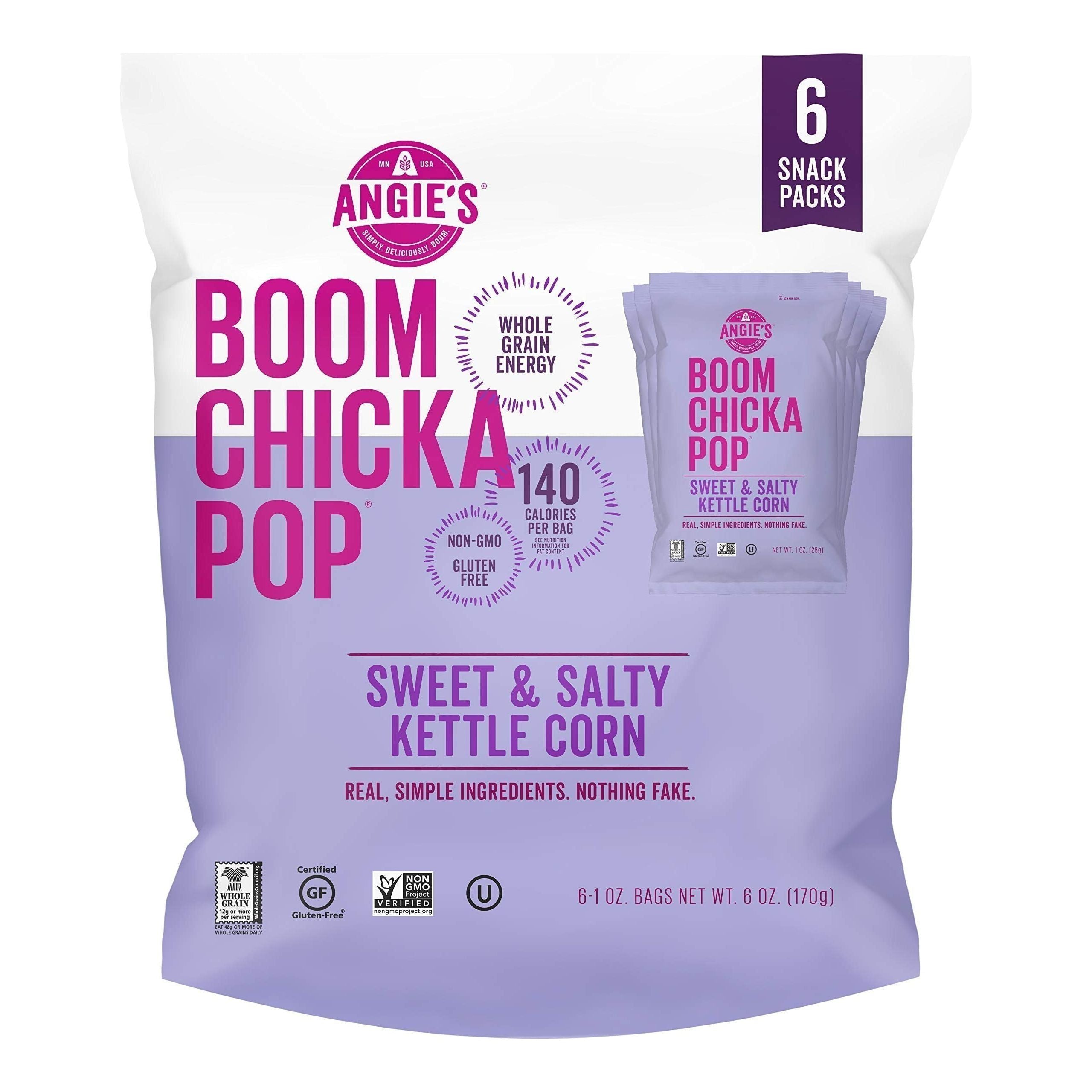 Angie's Boomchickapop Sweet & Salty Kettle Corn Popcorn, 1 Oz, 6 Ct - Angie's