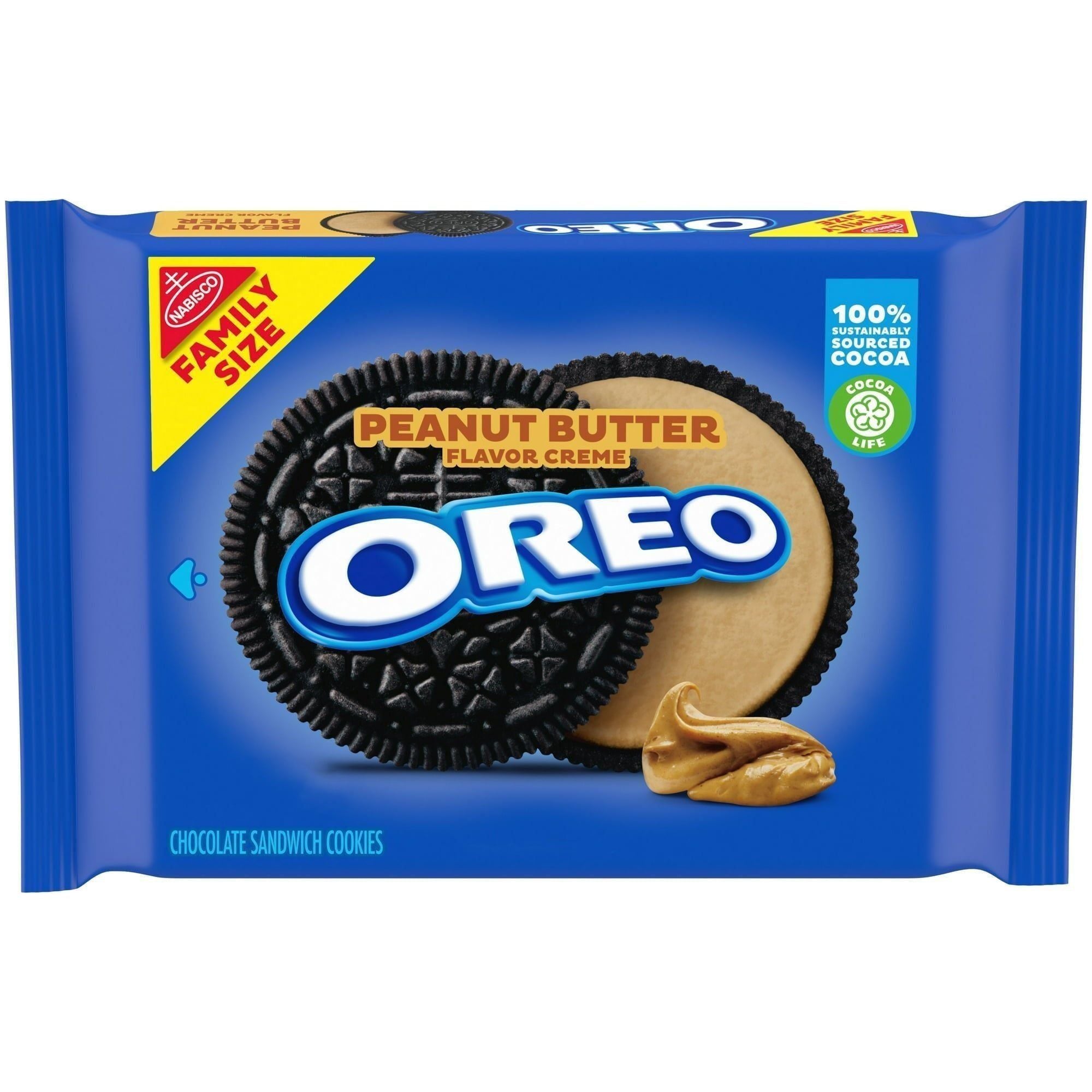 OREO Peanut Butter Creme Chocolate Cookies, Family Pack - 2 x 17 oz - Oreo