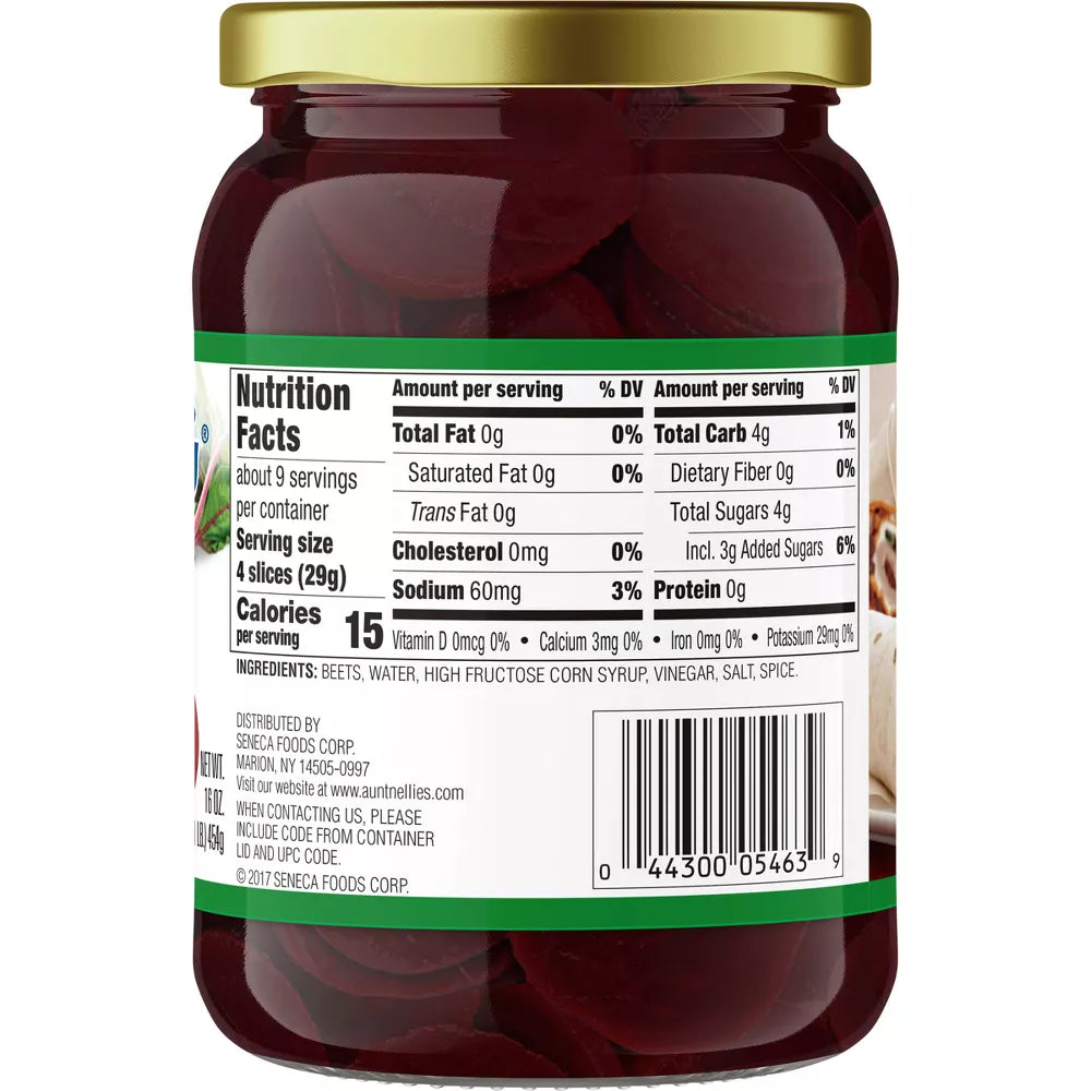 2 X Aunt Nellie's Sliced Pickled Beets Jar, 16 oz - Aunt Nellie's