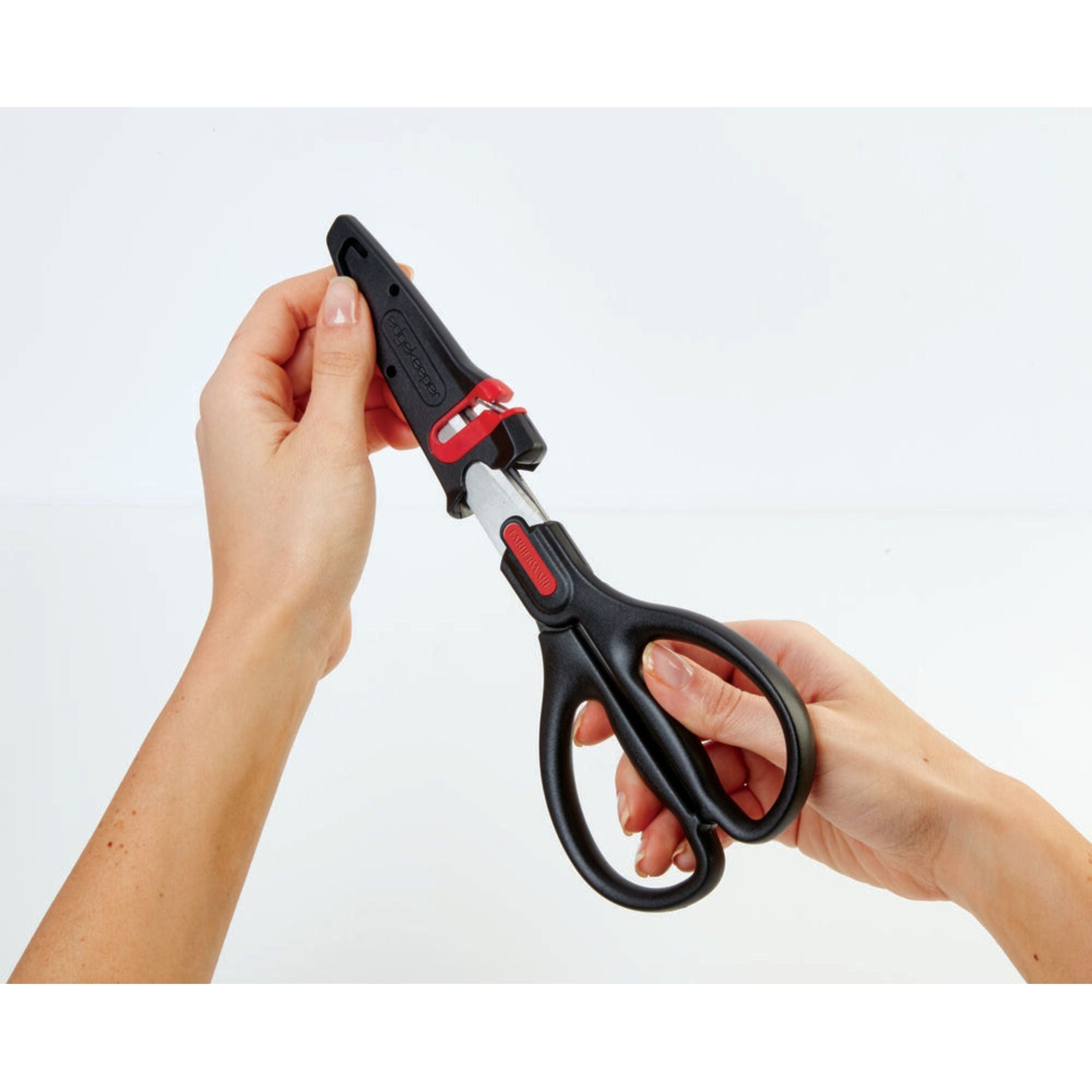 Farberware Edgekeeper Stainless Steel Shears with Black Handle Sleeve with Built-in Sharpening - Farberware