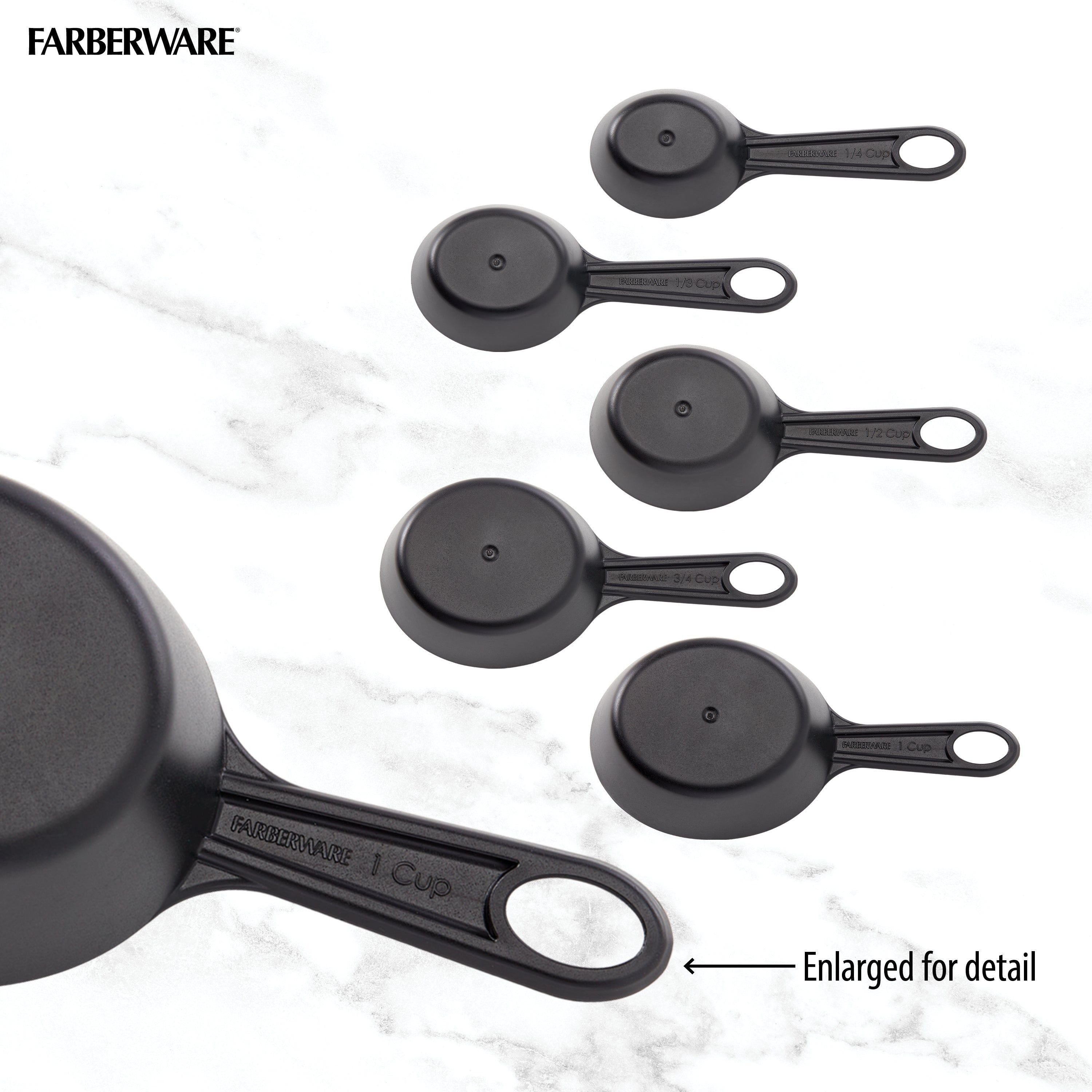 Farberware Professional 10 Piece Plastic Measuring Cup and Spoon Set Black - Farberware