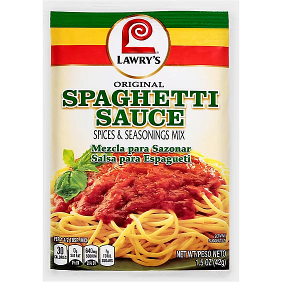 Lawry's Classic Spaghetti Sauce Mix, 1.5 oz, 12-Pack - Lawry's