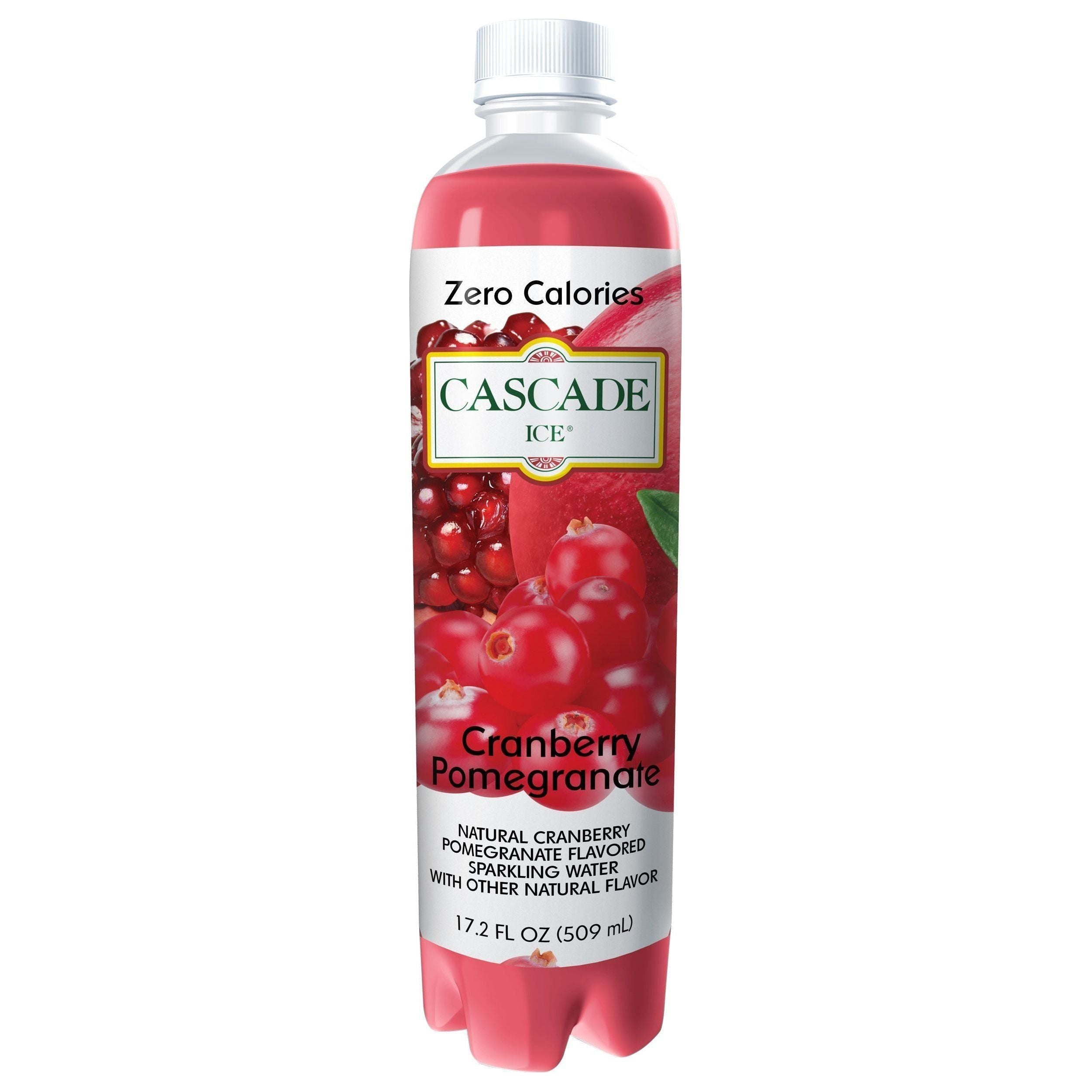 Cranberry Pomegranate Cascade Ice Sparkling Water, Zero Calorie Refreshment, 17.2 oz - 12 Bottles Pack - Cascade Ice