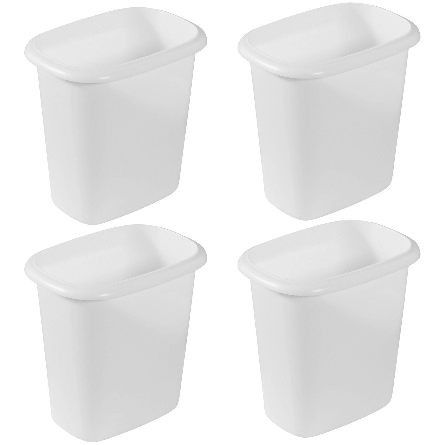 Rubbermaid 6 Quart Bedroom, Bathroom, and Office Wastebasket Trash Can (4 Pack) - Rubbermaid