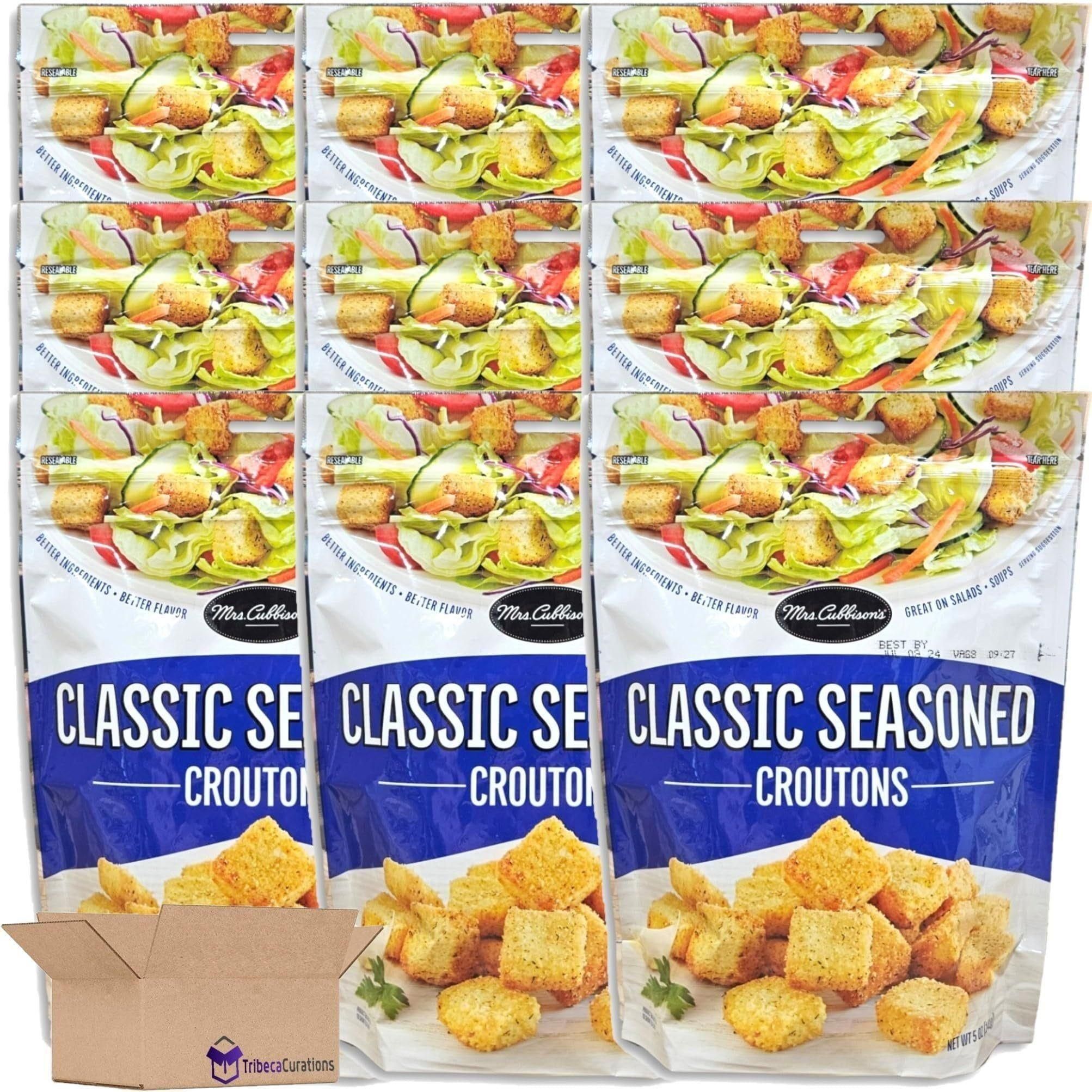Mrs. Cubbison's Classic Seasoned Croutons - 9 Pack Value Bundle of 5 Ounce Resealable Bags - Mrs. Cubbinson's