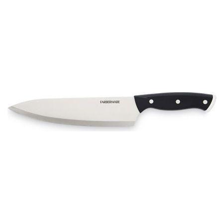 Farberware Classic 8 Inch Tripe-Riveted Stainless Steel Chef Knife Black Handle - Farberware