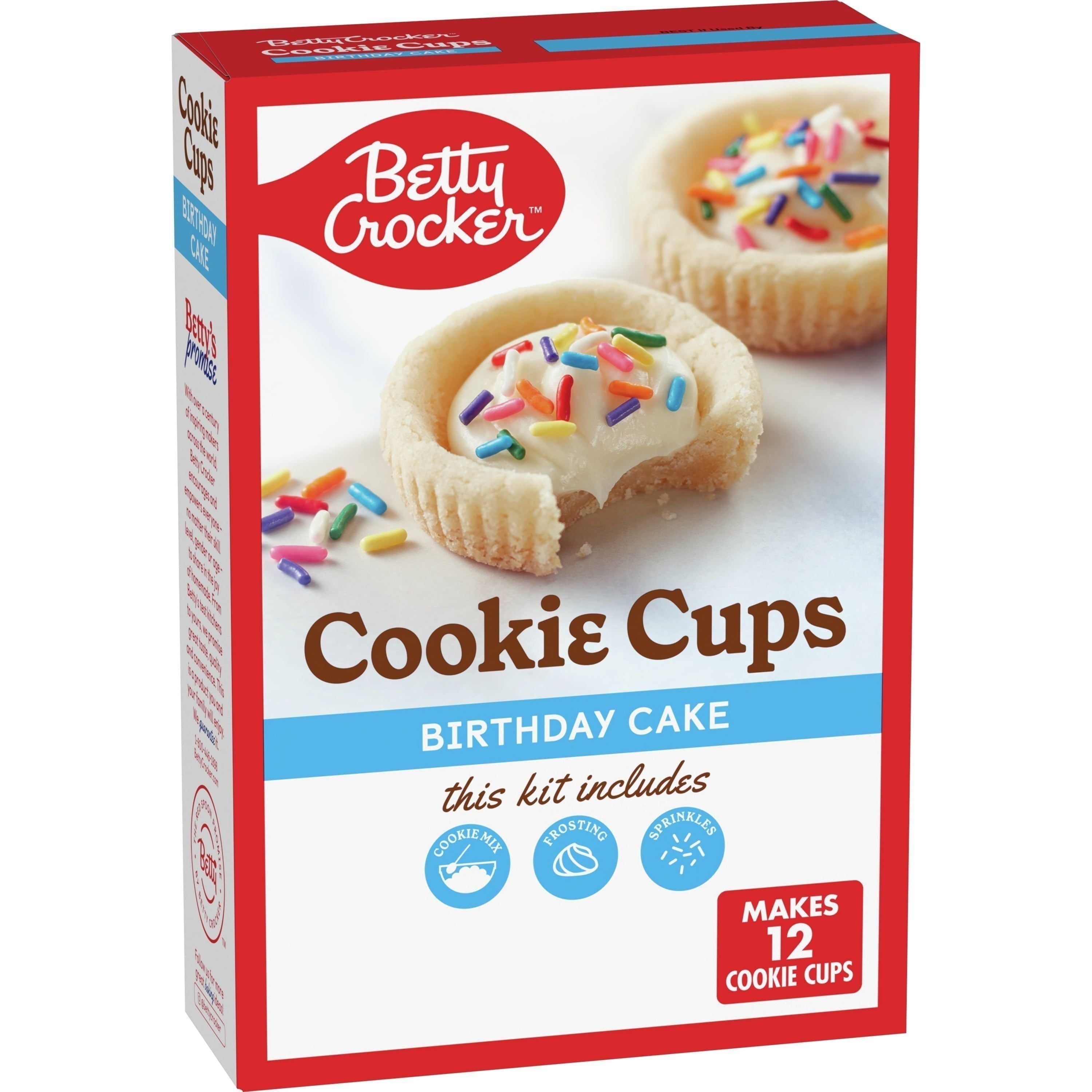 Betty Crocker Ready to Bake Birthday Cake Flavor Cookie Cups, 14.1 oz - Betty Crocker