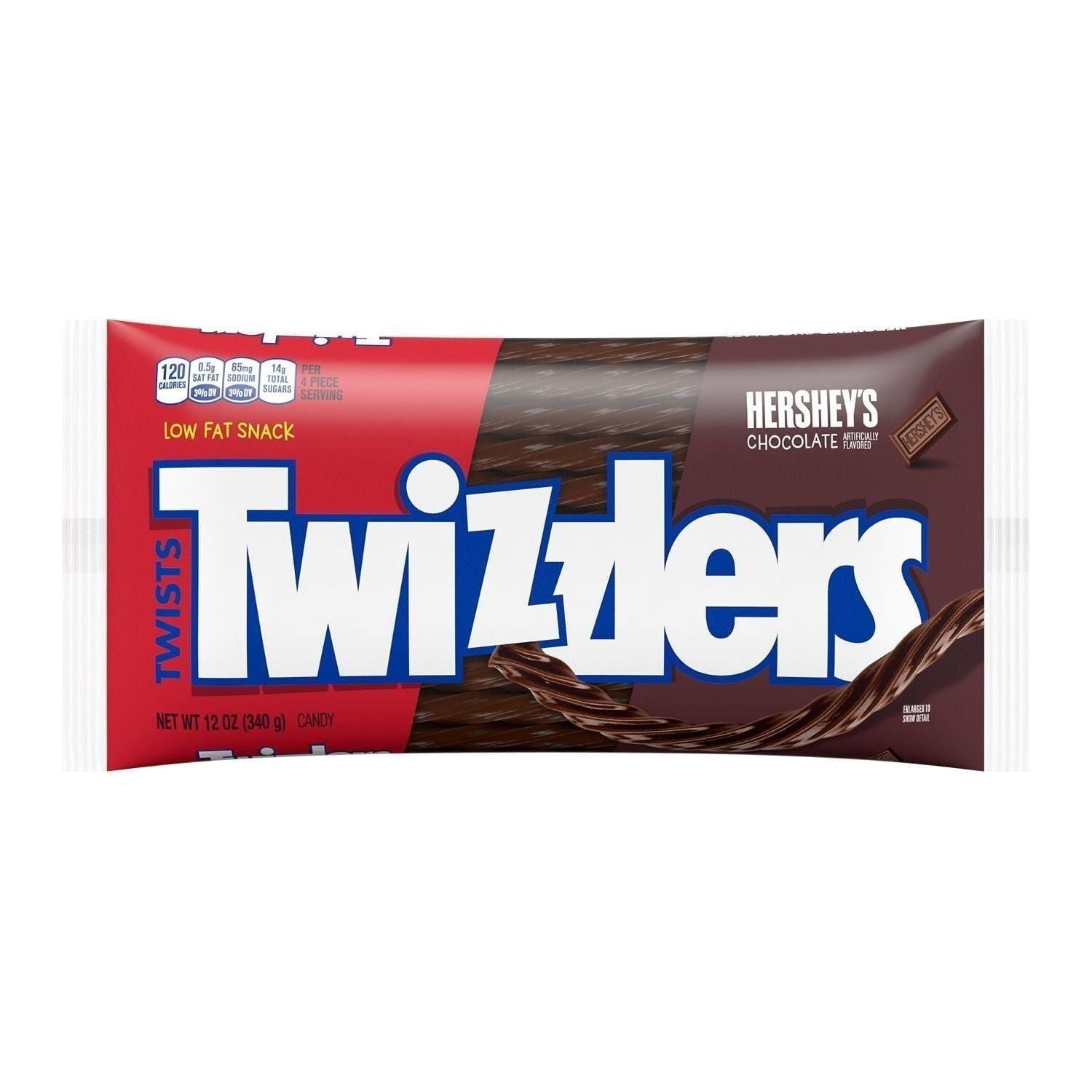 HERSHEY's Twizzlers Chocolate Flavored Licorice Style Candy, 12 oz Bag - Twizzlers