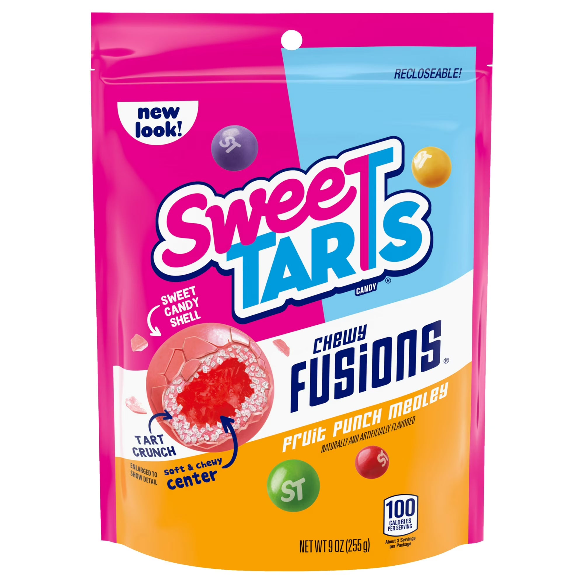 SweeTARTS Chewy Fusions Candy, Fruit Punch Flavored, 9 oz_Pack of 2 - SweeTARTS