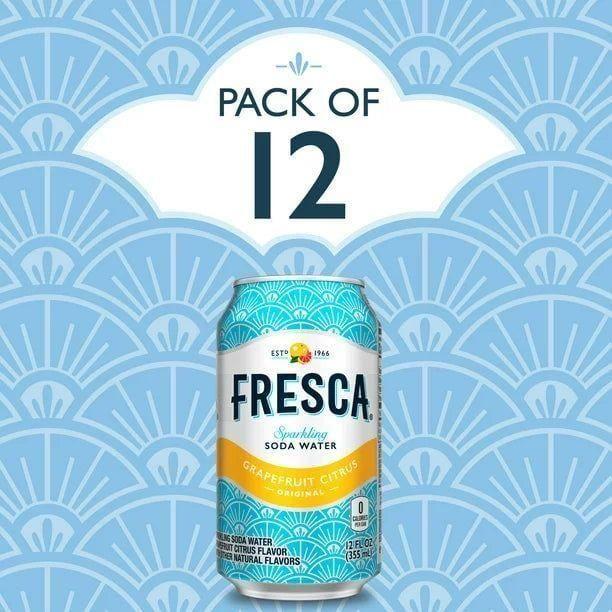 Fresca Sparkling Grapefruit Citrus Soda, 12 oz Cans - 12 Pack Refreshment - Fresca