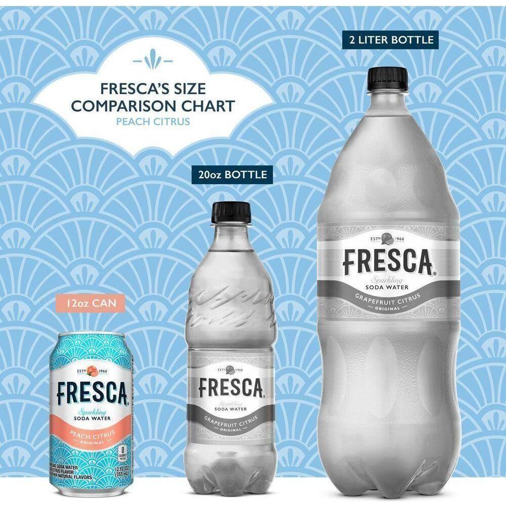 Fresca Zero Calorie Peach Sparkling Beverage, 12 fl oz, 12 Pack Cans - Fresca