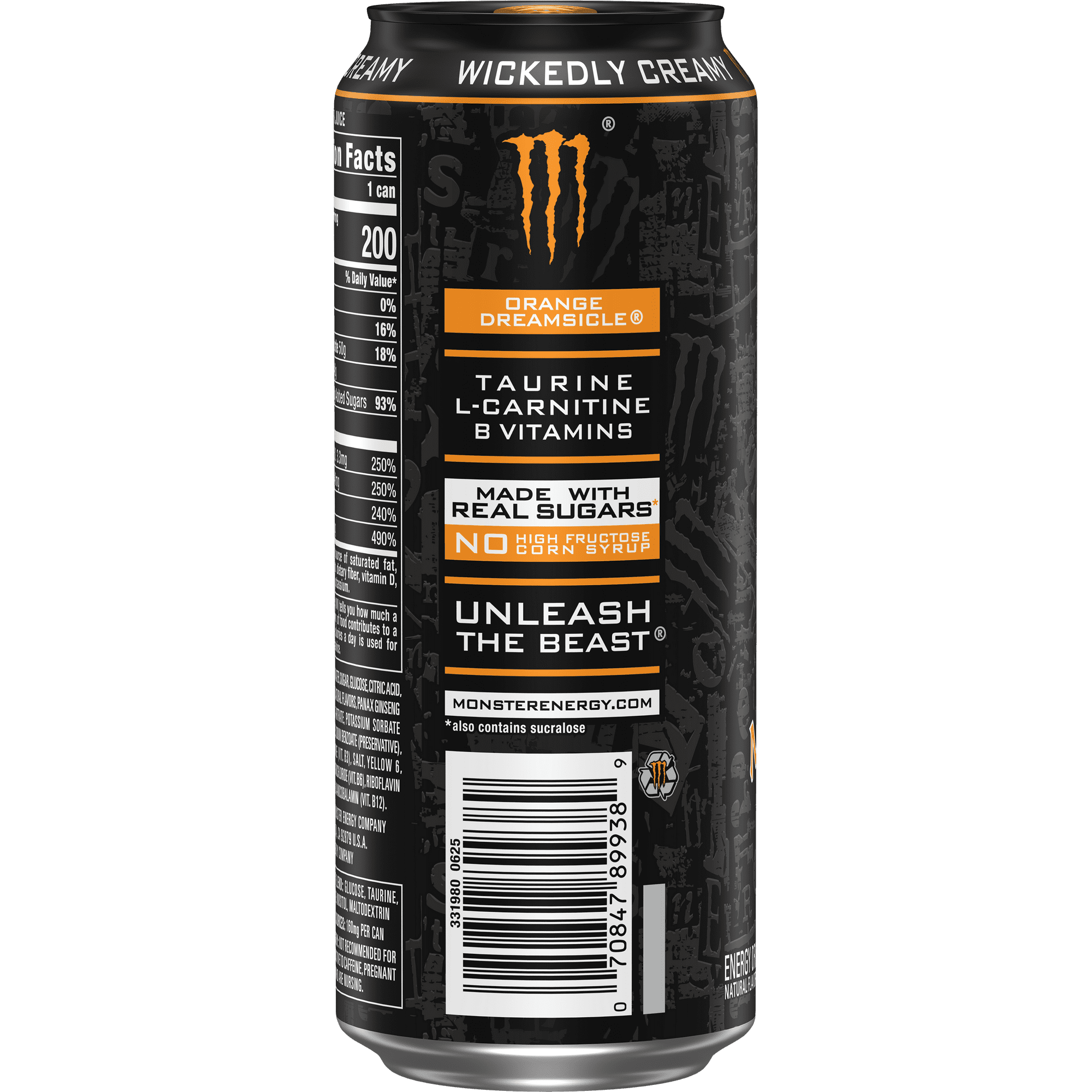 Monster Energy Orange Dreamsicle Flavor, 16 Ounce (15-Pack) - Monster Energy
