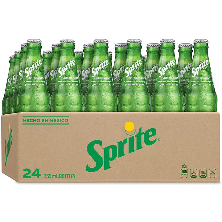 Mexican Sprite Glass Bottled Soda 12oz - 24 Count Pack - Sprite