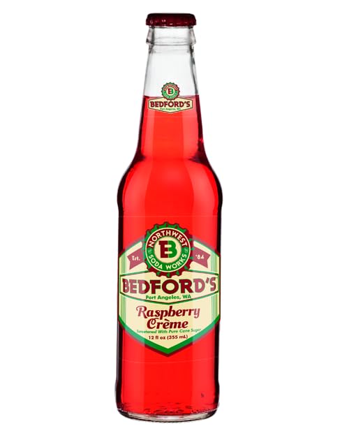 Bedford's Raspberry Cream Soda 12 Pack 12oz Glass Bottles Cane Sugar - Bedford's