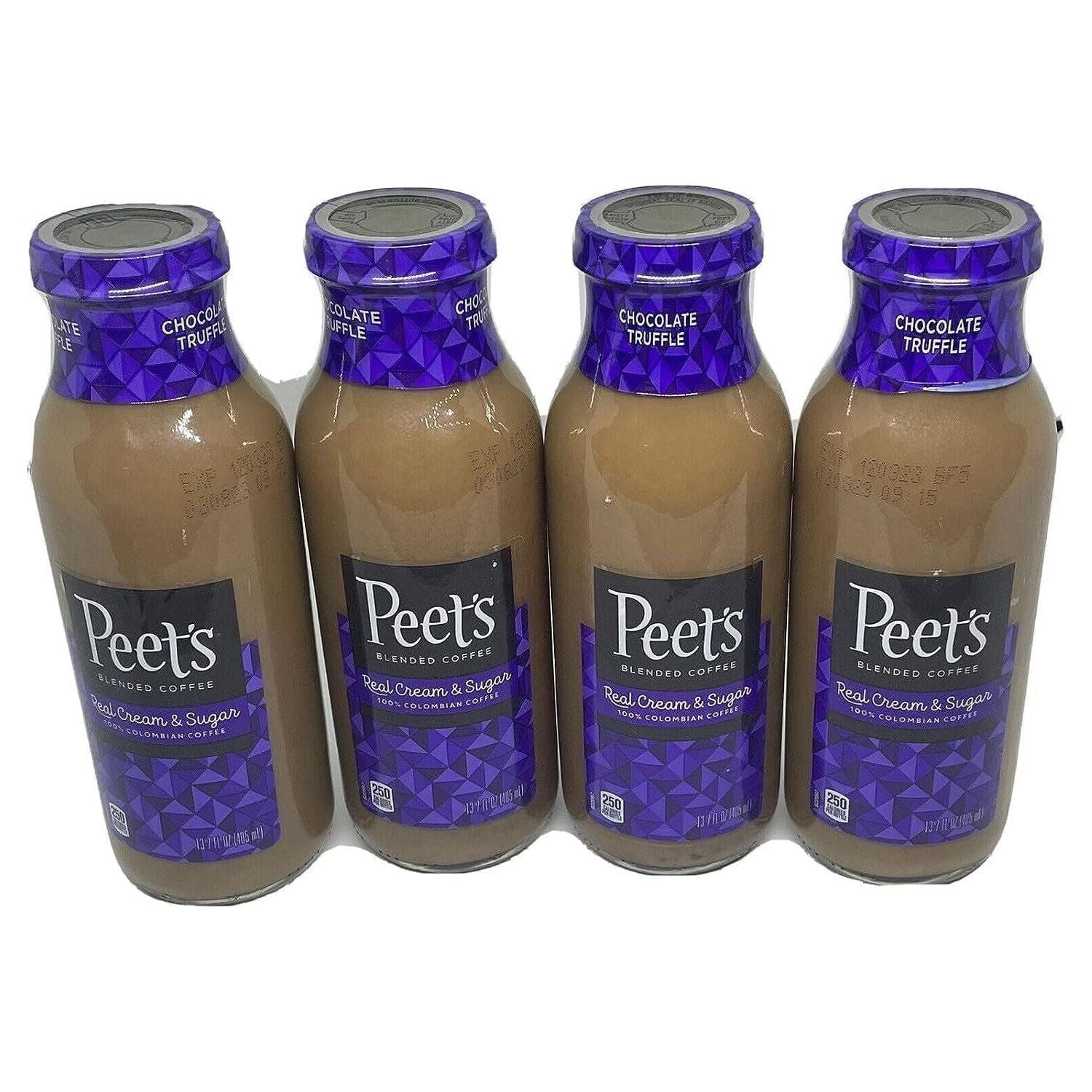 Peet's Coffee Chocolate Truffle 13.7 oz Glass Bottles - 4 Pack - Peet's Coffee