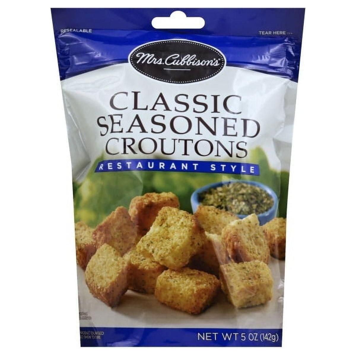 Mrs. Cubbison's Premium Seasoned Croutons 5 oz - Perfect for Salads and Soups - Mrs. Cubbinson's