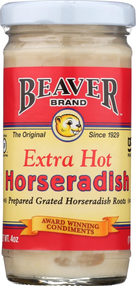 Beaver Brand Extra Hot Horseradish - 4 oz Glass jar - BEAVER