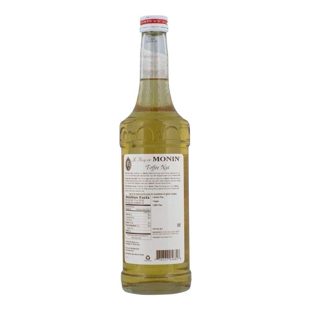 Monin - Toffee Nut Syrup, Bold and Buttery (750 ml Glass Bottle) - Monin