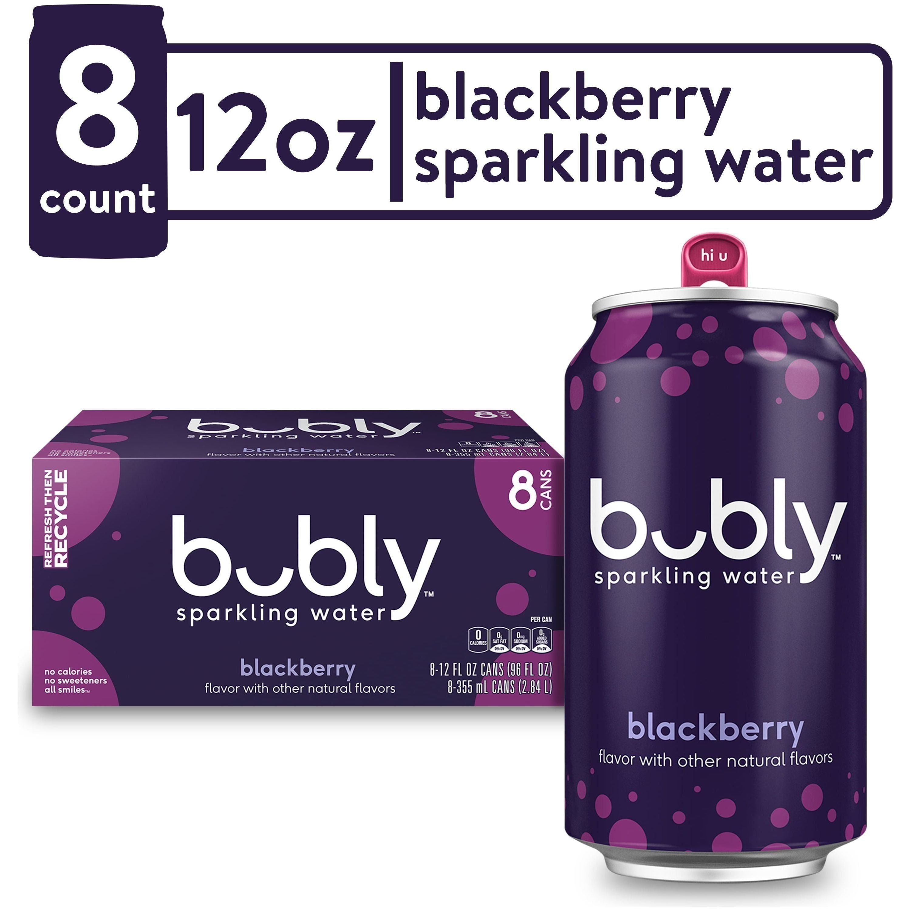 Bubly Blackberry Sparkling Water - 8 Pack of 12 fl oz Cans - Bubly