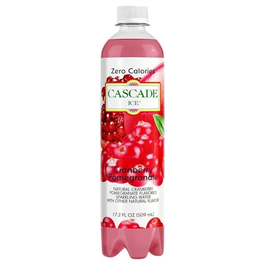 Cranberry Pomegranate Cascade Ice Sparkling Water, Zero Calorie Refreshment, 17.2 oz - 12 Bottles Pack - Cascade Ice