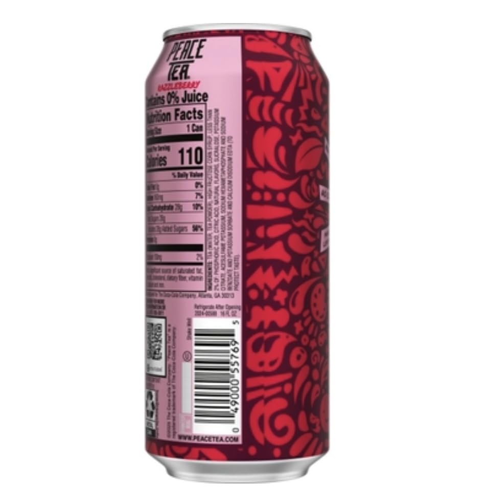 Peace Tea, 16 Fluid Ounces, 24 Count (Razzleberry) - Peace Tea