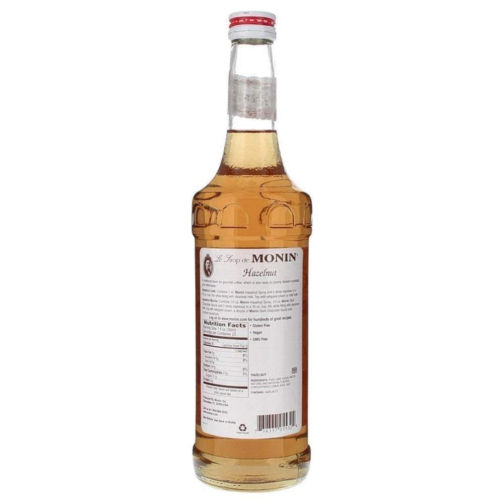 Monin - Hazelnut Syrup, Nutty Taste Of Caramelized Hazelnut, Natural Flavors, Great For Mochas, Lattes, Smoothies, Shakes, And Cocktails, Non-Gmo, Gluten-Free (750 Ml) - Monin