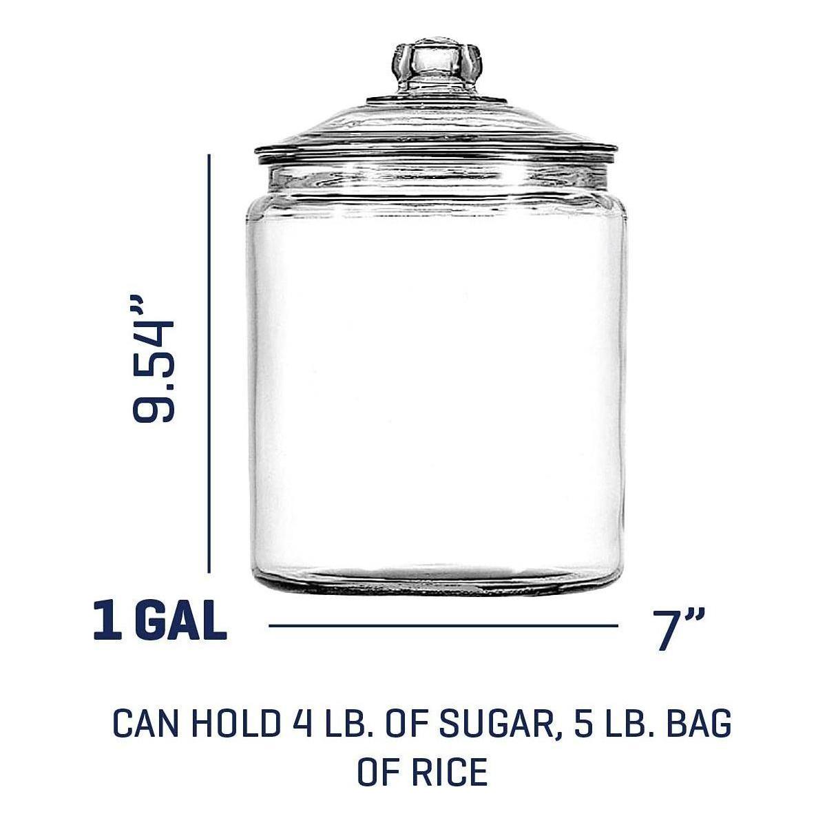 Anchor Hocking Glass Storage Heritage Hill Jar, 1 Gal, 2 Pack - Anchor Hocking