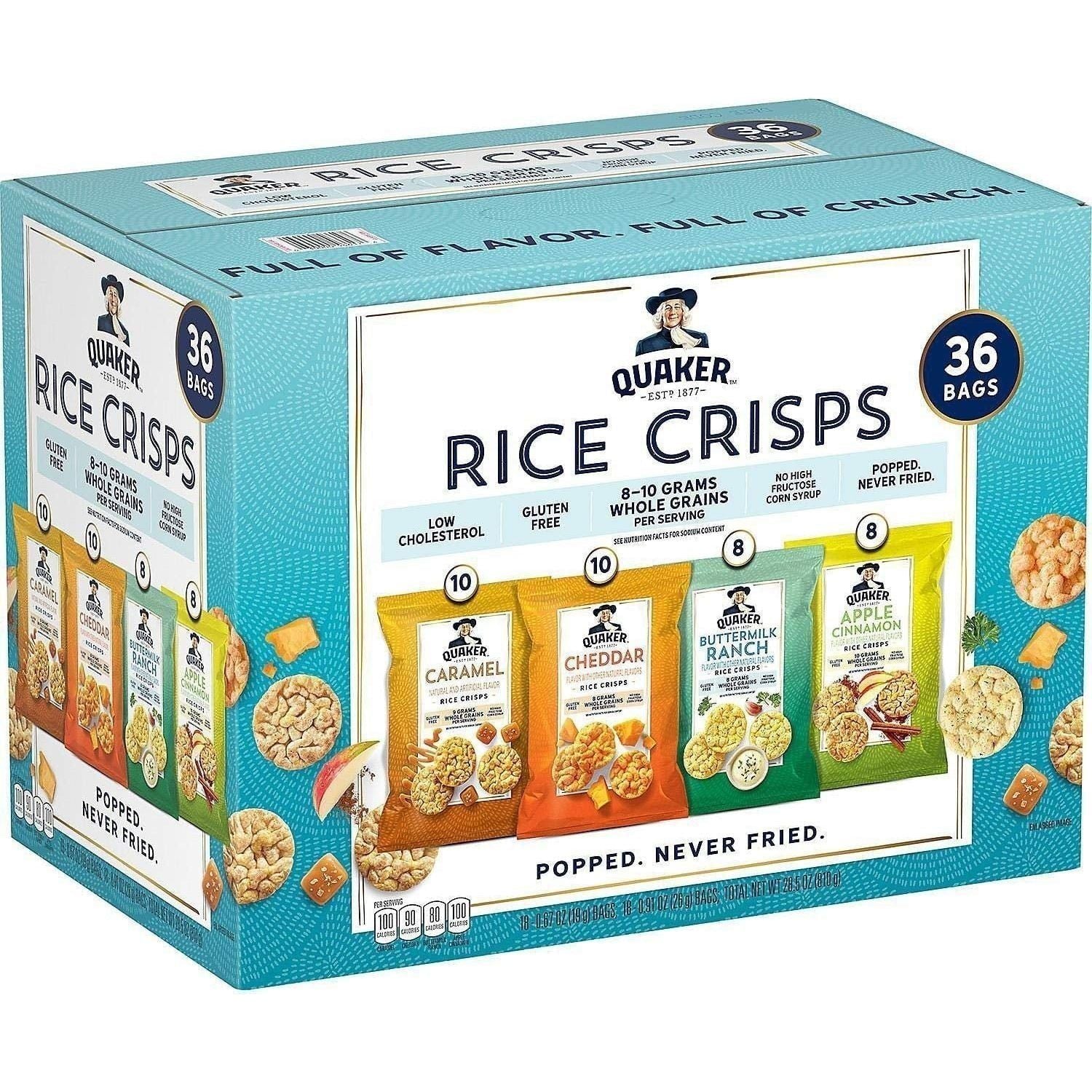Quaker Rice Crisps Assorted Flavor Pack (36 Count) - Quaker