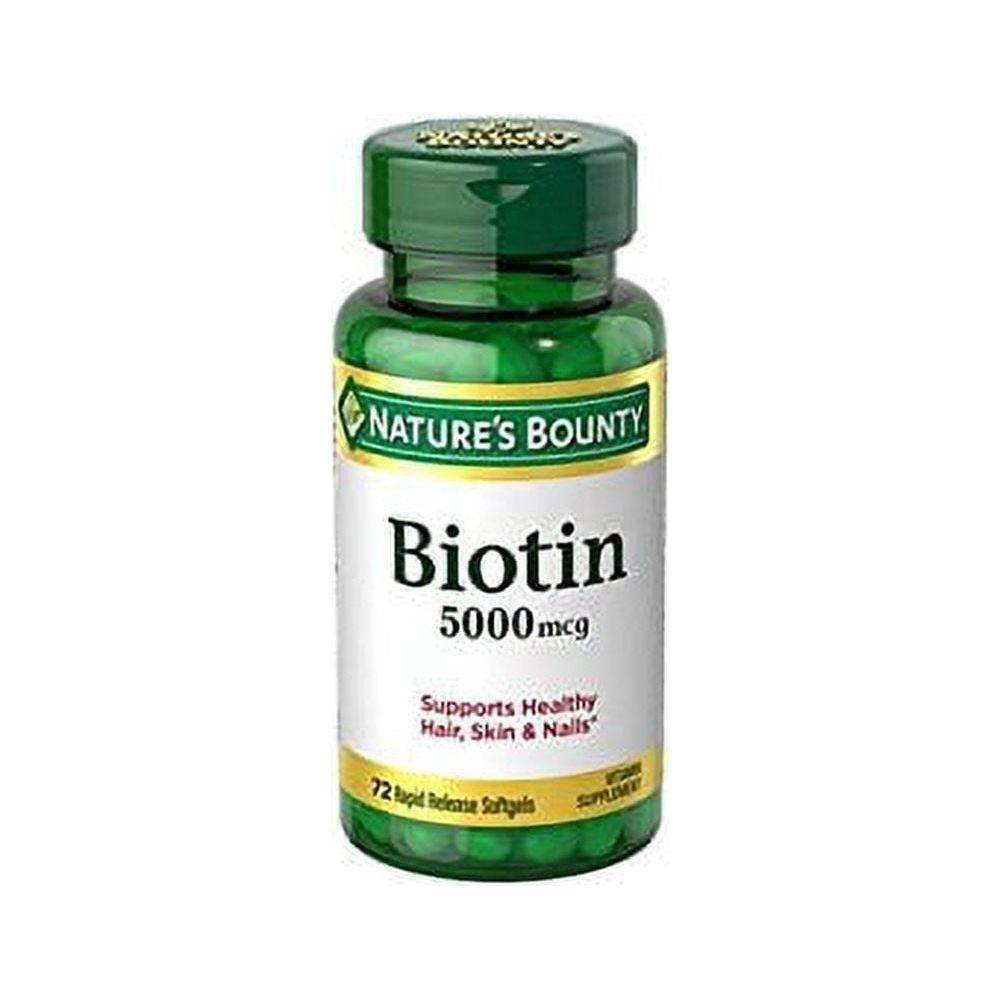 Nature's Bounty Super Potency Biotin 5000mcg - 72 softgels - 2 Pack - Nature's Bounty