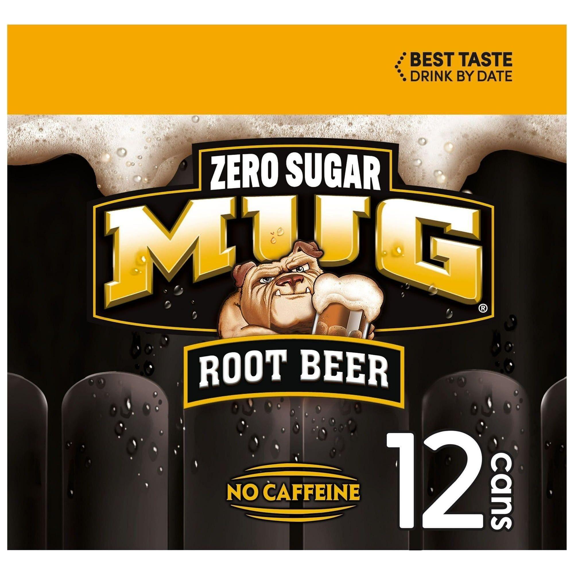 Caffeine-Free Zero Mug Root Beer Soda, 12 oz Cans - 12 Pack - Mountain Dew