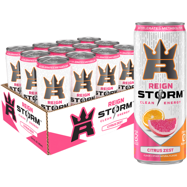 REIGN Citrus Zest Storm Energy Drink, 12 Oz Can - Reign