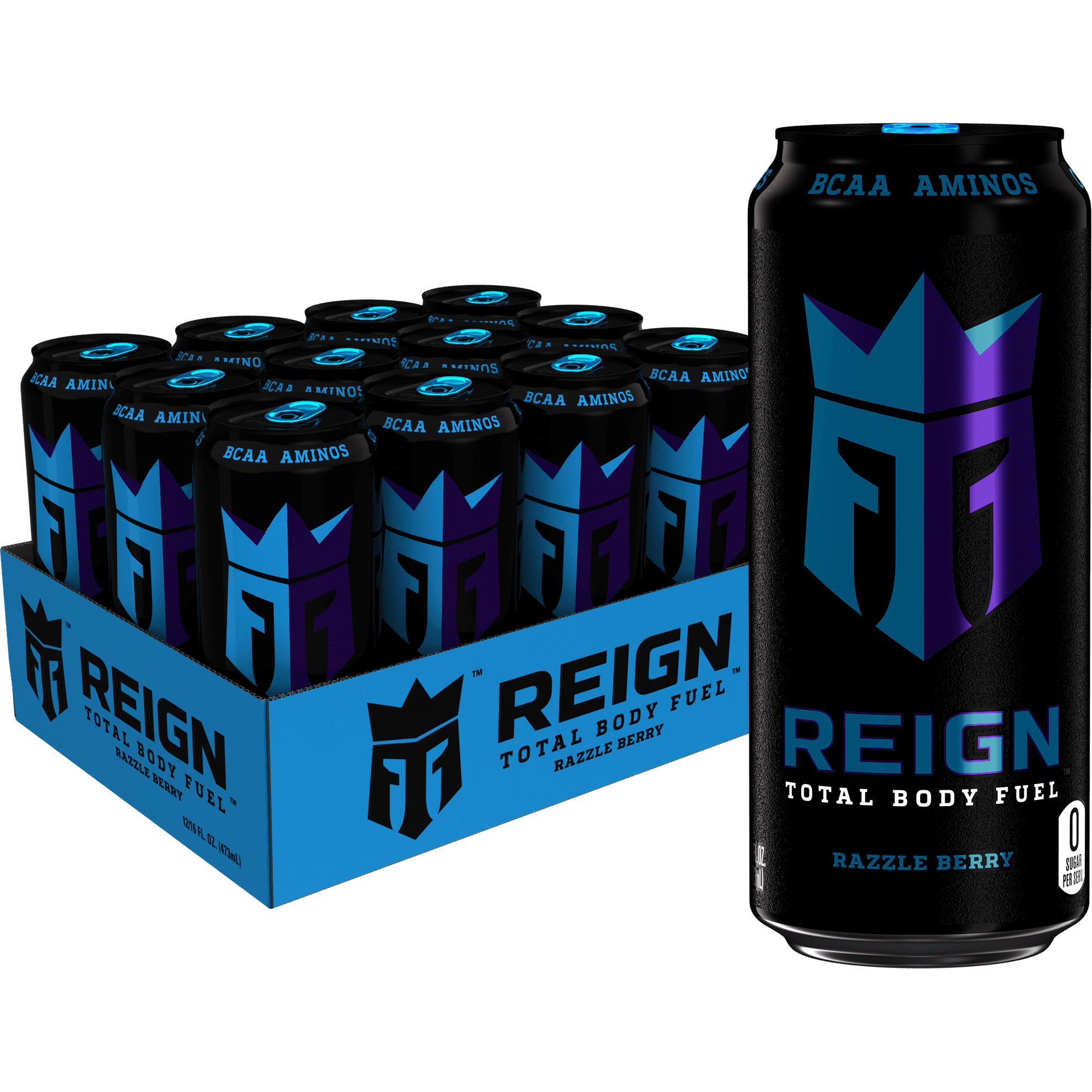 Razzle Berry Reign Total Body Fuel Energy Drink - 16 Fl Oz (12 Pack) - Reign