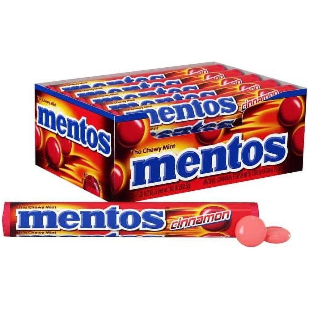Mentos Candy, Mint Chewy Roll, Cinnamon, Non Melting, Party, 1.32 oz(Pack of 15) - Mentos