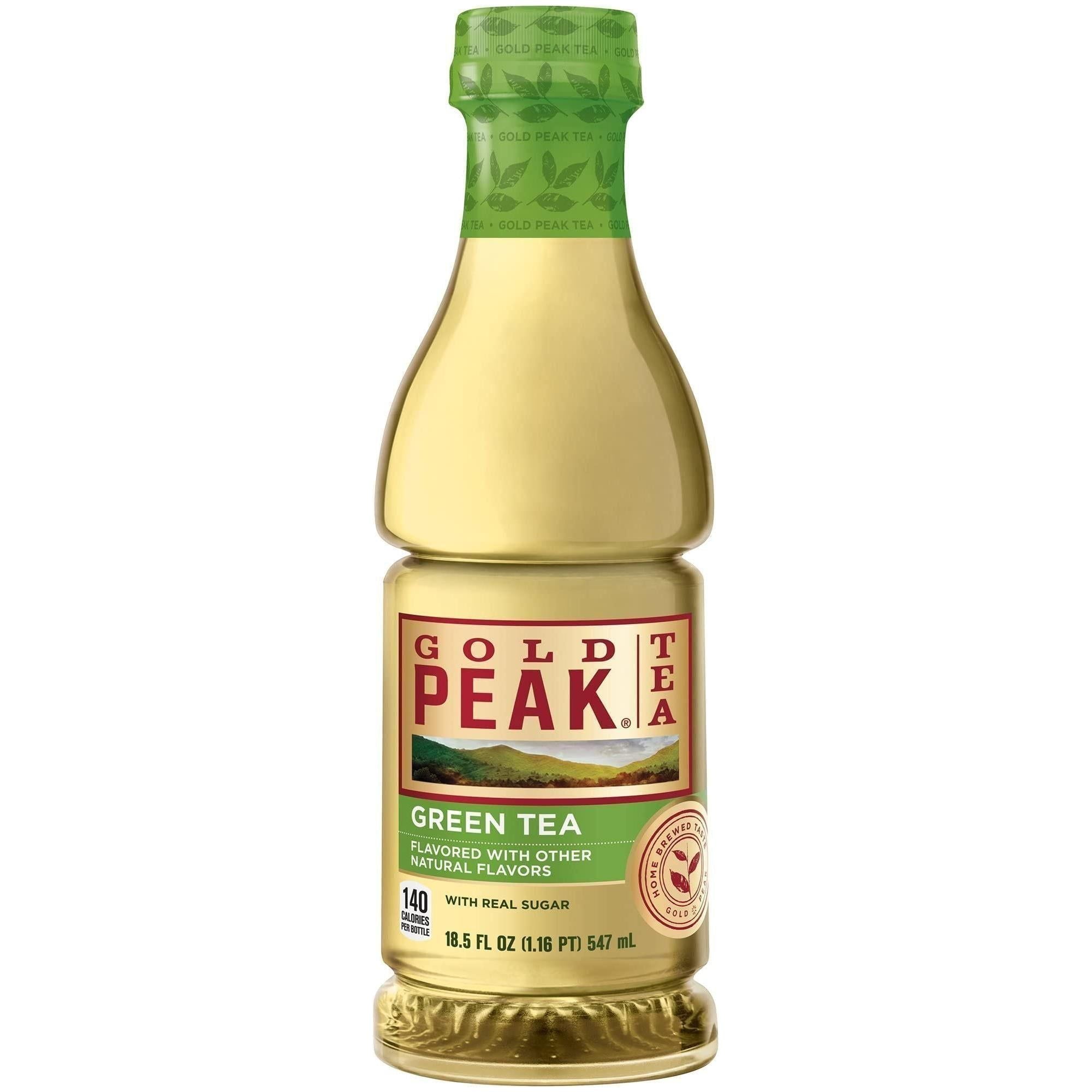 Gold Peak Green Tea Iced Tea Drink, 18.5 fl oz ( 12 Pack Bottles ) - Gold Peak