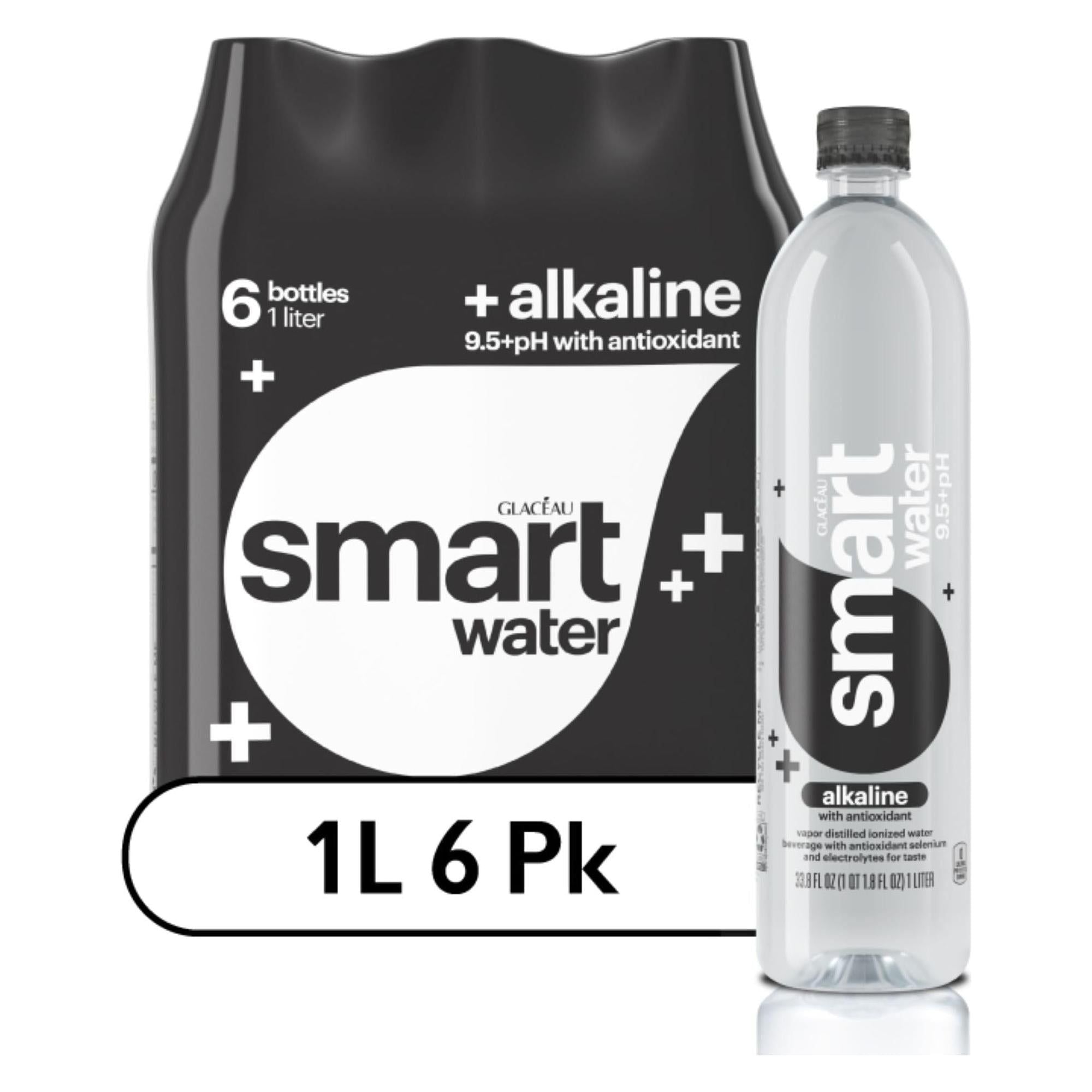 Enhanced Hydration Smartwater Alkaline with Antioxidant 1L 6-Pack - smartwater