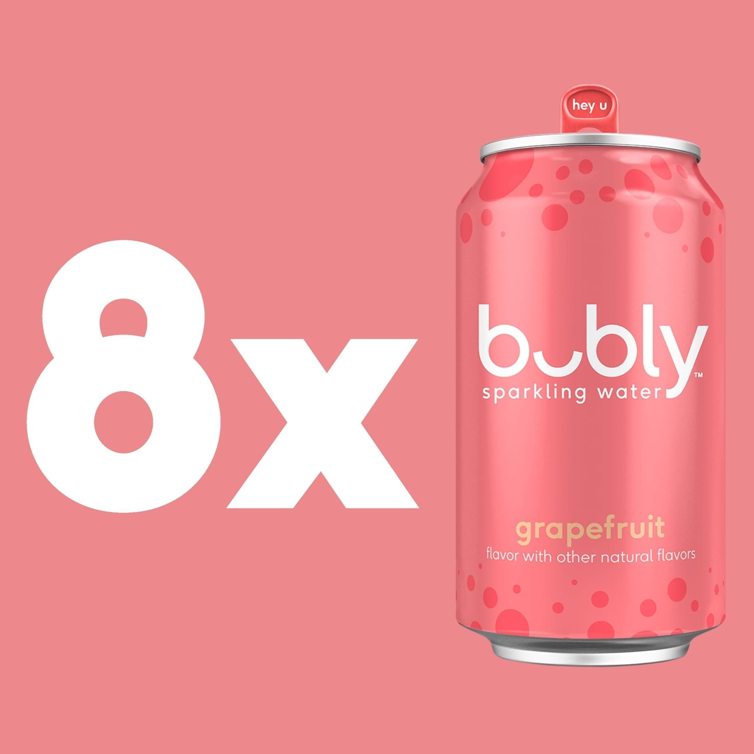 bubly Sparkling Water, Grapefruit, 12 ounce Cans (Pack of 8) - Bubly