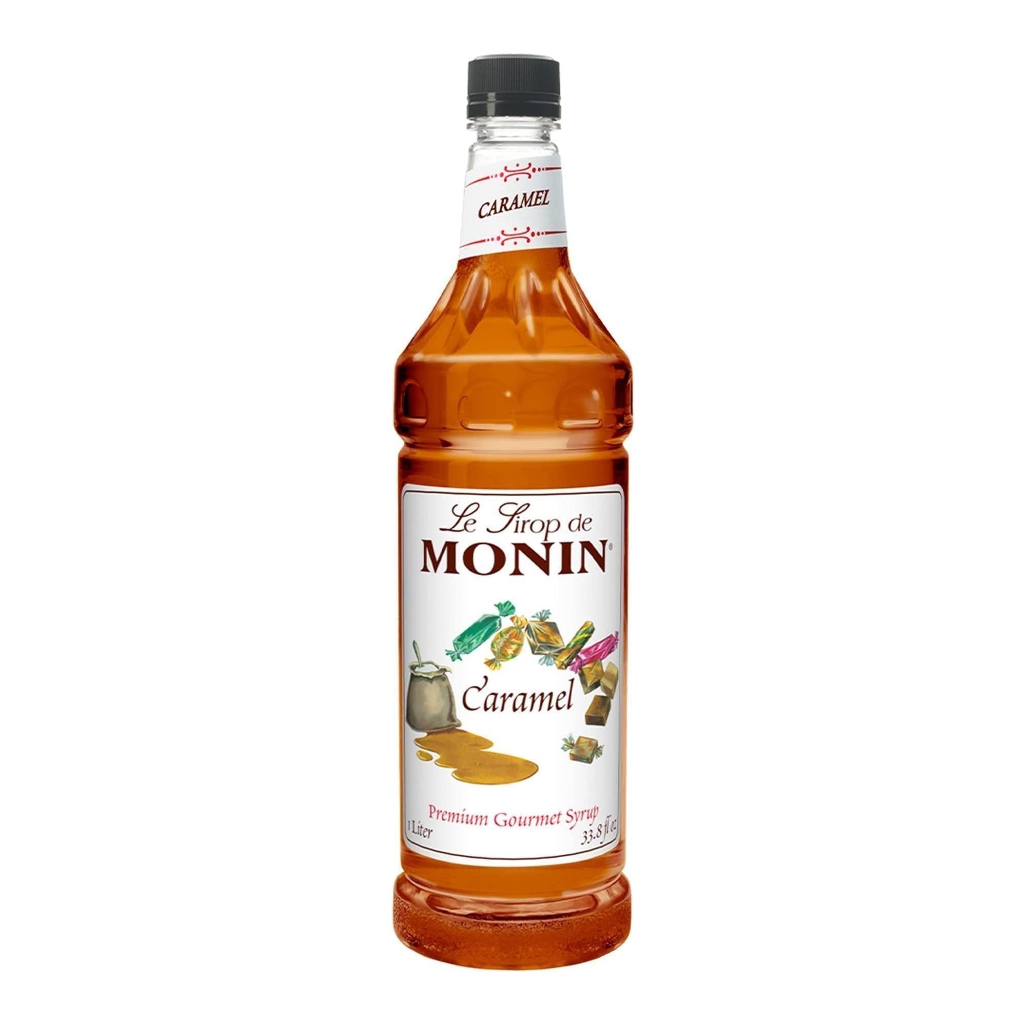 Monin - Caramel Syrup, Rich and Buttery, Great for Desserts, Coffee, and Cocktails, Gluten-Free, Non-GMO (1 Liter) - Monin