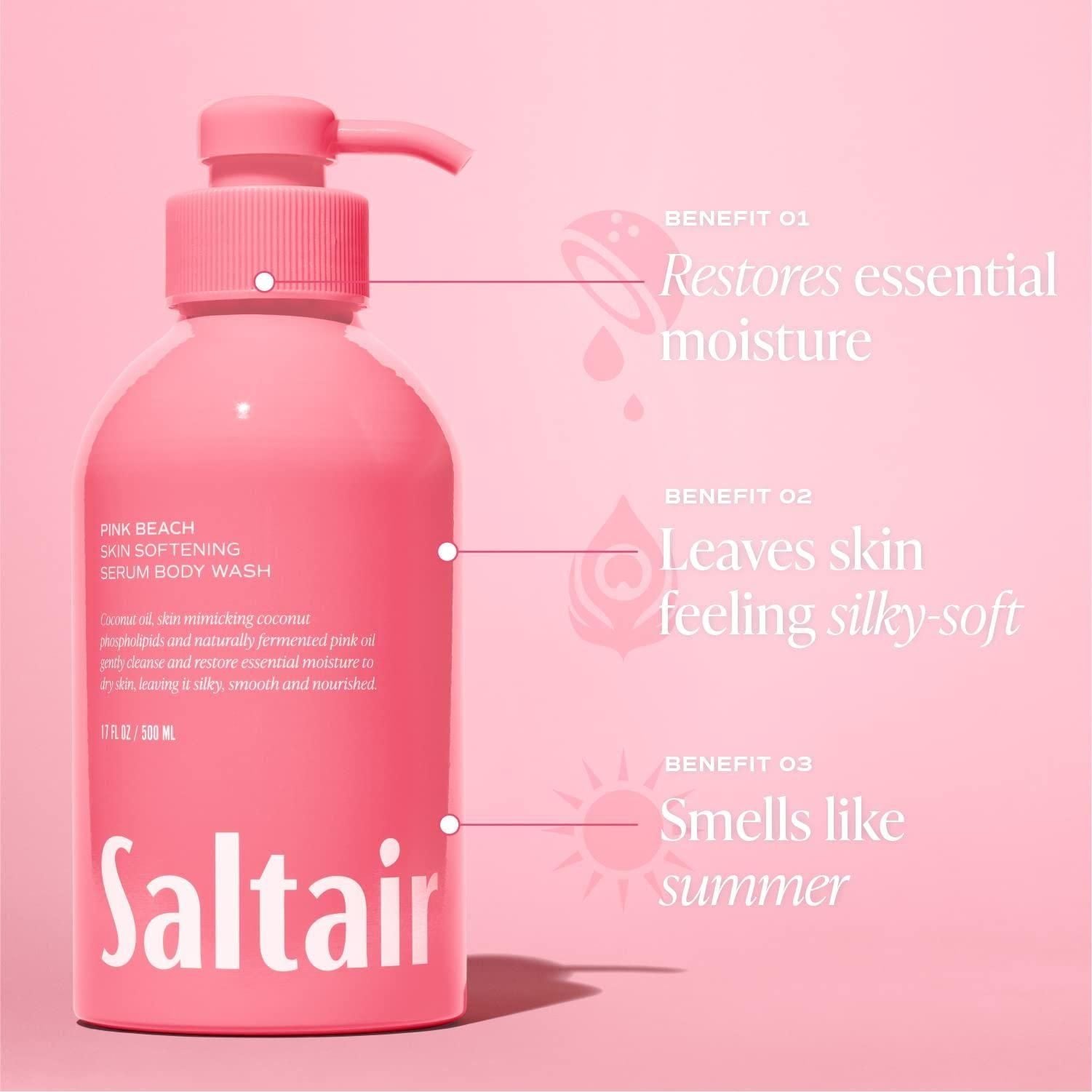 Saltair Pink Beach Body Wash - 17.0 Fl Oz, Pack of 1 - Saltair