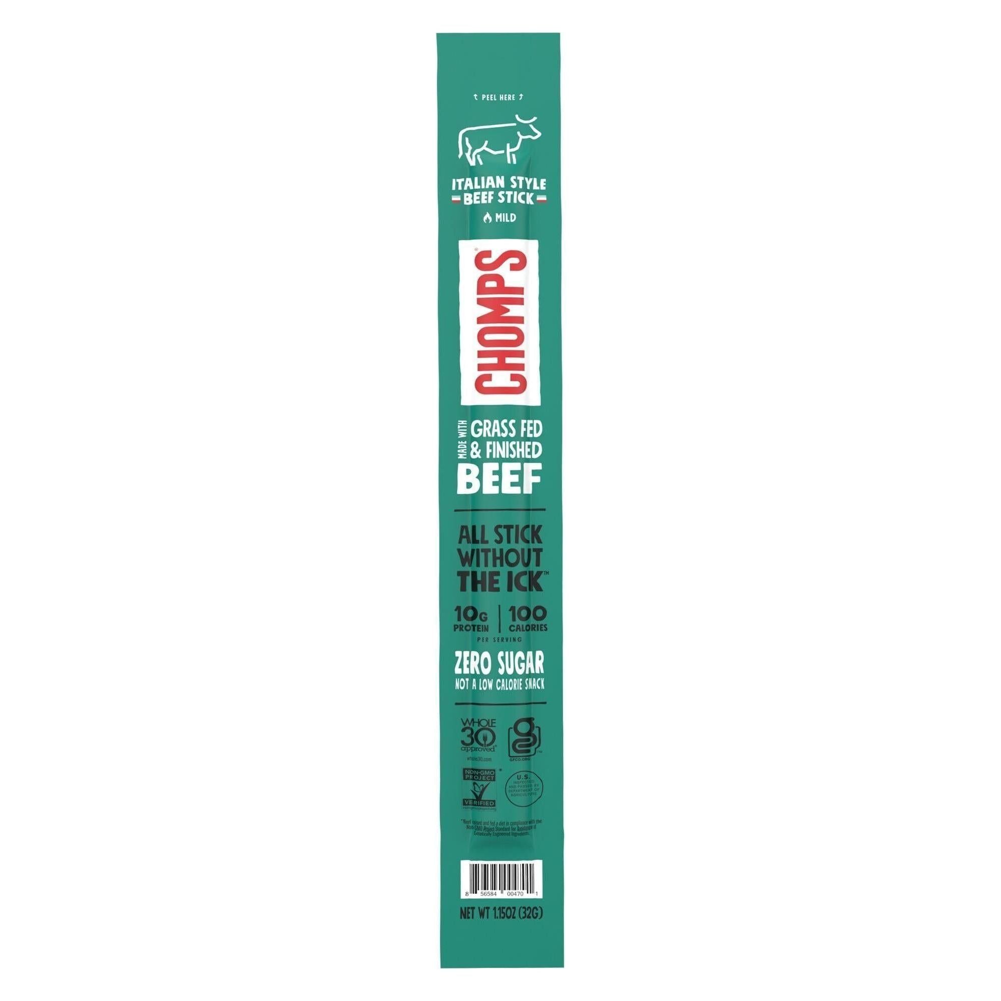 Chomps Grass-Fed Italian Beef Jerky Stick, 1.15oz - Chomps