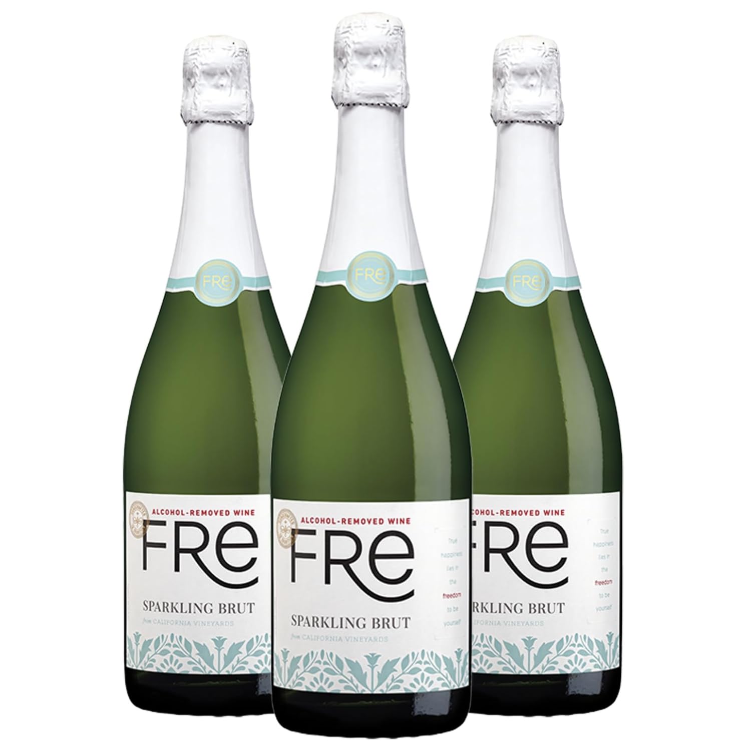 Sutter Home Fre Sparkling Brut Non-Alcoholic California Vineyards, 750 ml, 3 Pack