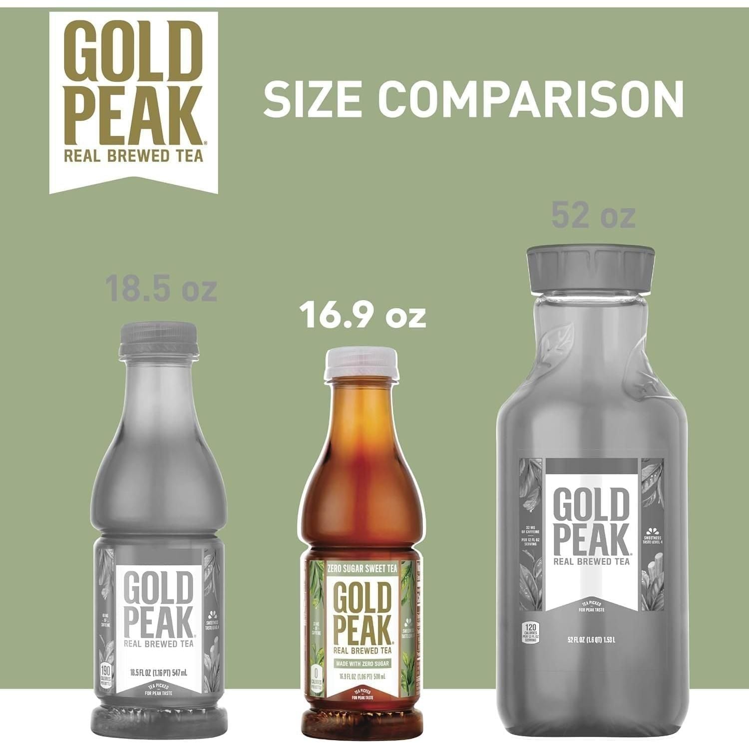 Gold Peak Zero Sugar Sweet Tea Bottles, 16.9 fl oz, 12 Pack - Gold Peak