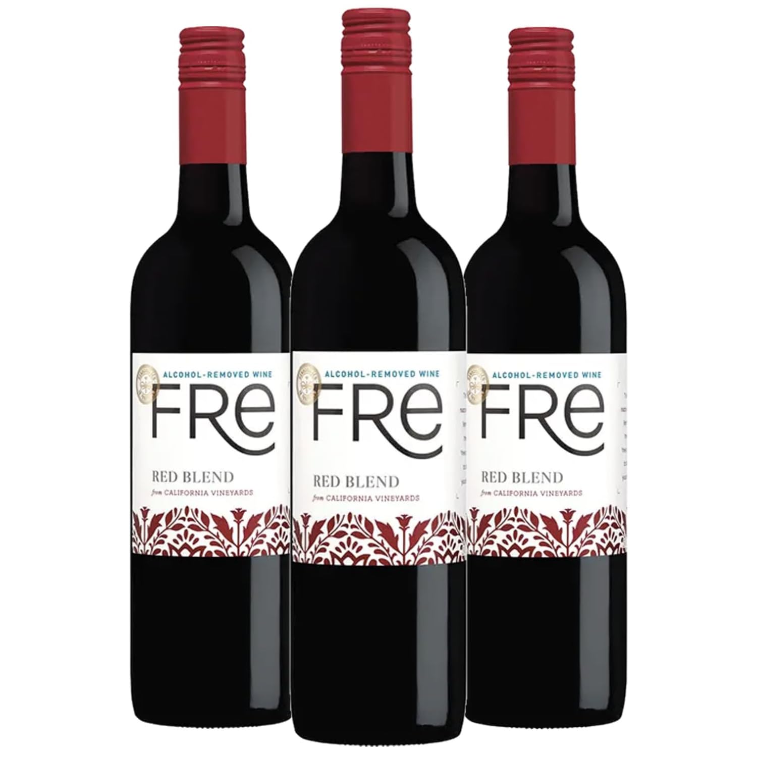 Sutter Home FRE Premium Red Blend Non-Alcoholic Wine From California Vineyards, 750 ml, 3 Pack