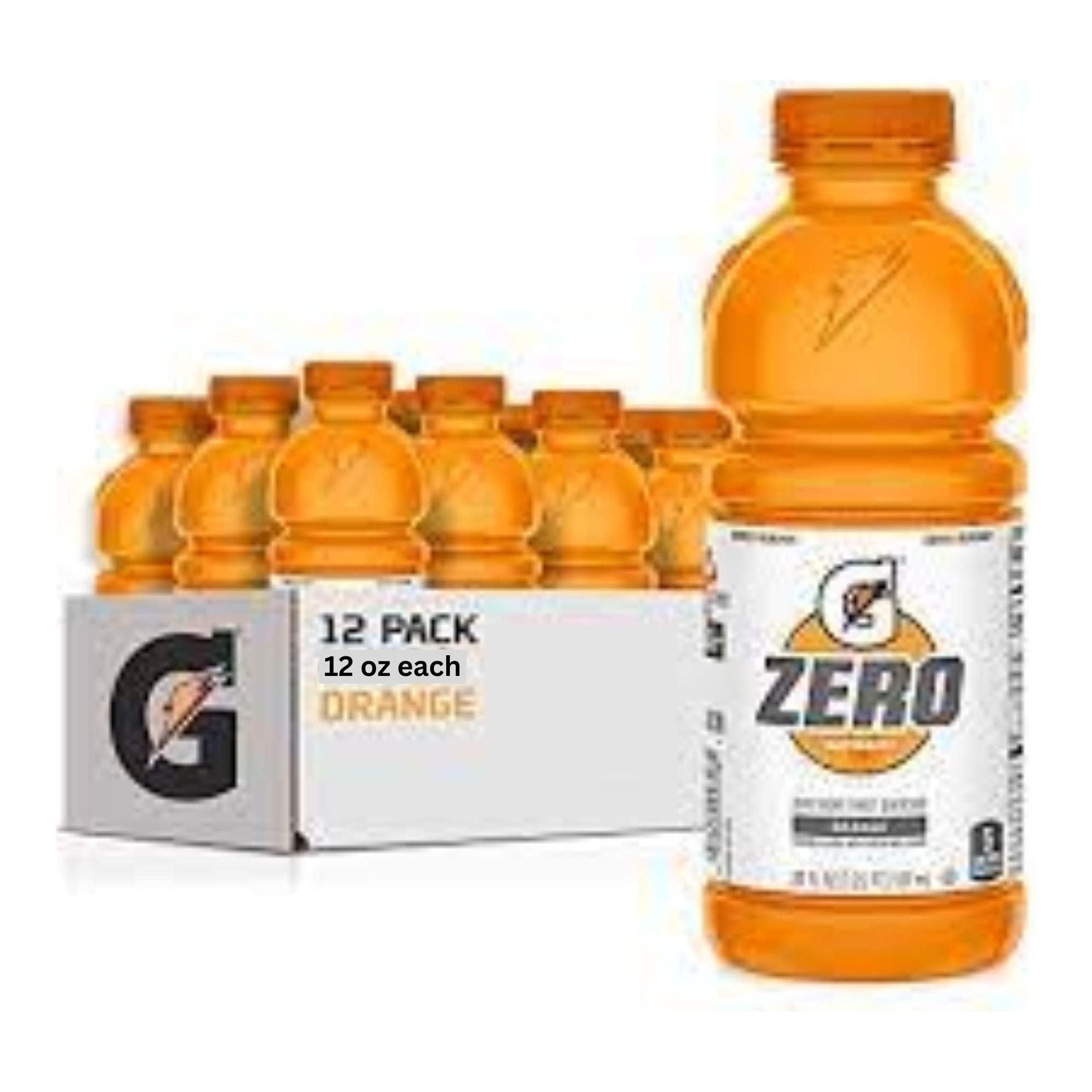 Gatorade G Zero Thirst Quencher Orange 12 ounce (Pack of 12) | Gatorade Sports Drink | Prime Hydration Drink - Gatorade