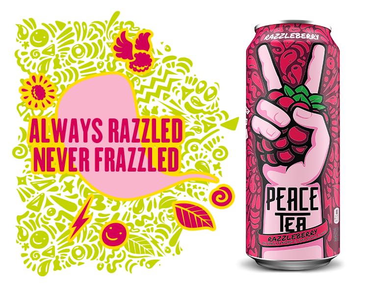 Peace Tea Cans, 23 fl oz, 12 Pack (Razzleberry) - Peace Tea