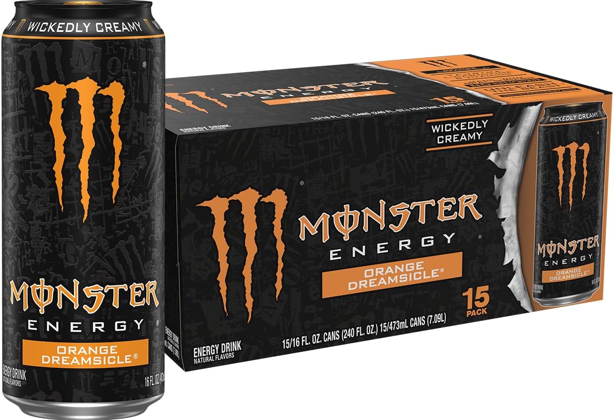 Monster Energy Orange Dreamsicle Flavor, 16 Ounce (15-Pack) - Monster Energy