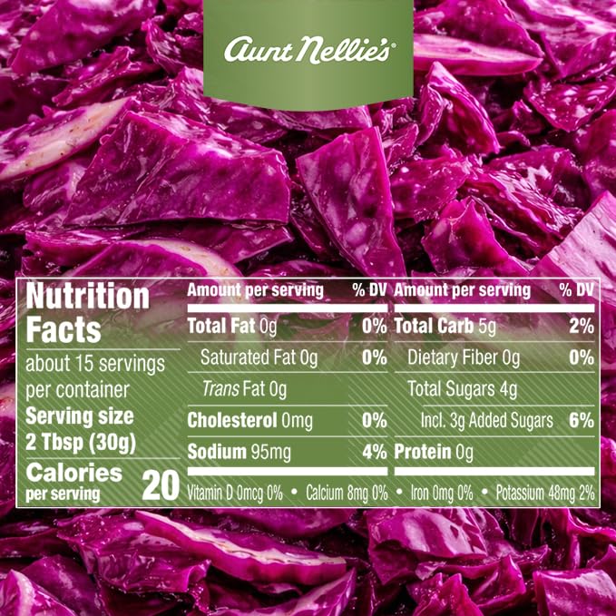 Aunt Nellie's Sweet and Sour Red Cabbage, Traditional Style Recipe, 16 Fl Oz, 4 Pack