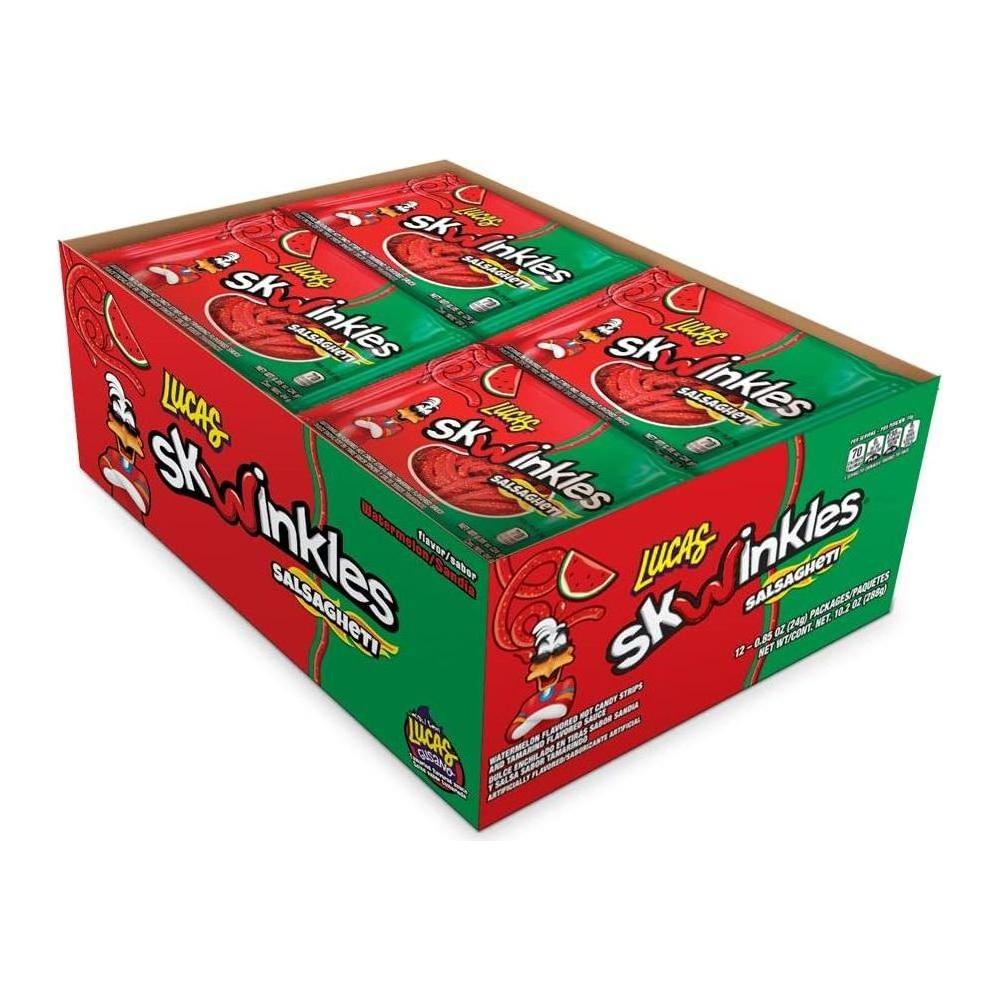 Lucas Skwinkles Salsagheti Watermelon, 0.85 oz, 12 Packages - Lucas